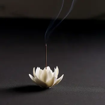 Ceramice Lucrate Manual Lotus Arzător De Tămâie Stick Suport Aromaterapie Cădelniță De Artizanat Acasă Budist Furnizează Decor Acasă
