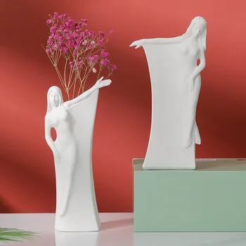 Creative Body Art Vaza Statuie Ceramice Hidroponice Vaza De Flori Aranjament Decor Acasă Desktop Ornamente Decoratiuni De Gradina