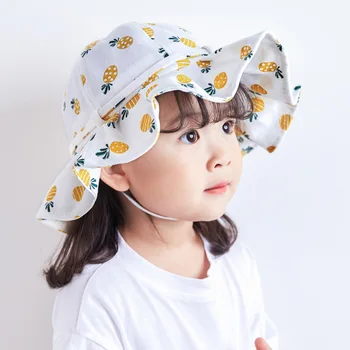 Dulce Copil Pălărie De Vară Fată Pălărie Găleată De Imprimare În Aer Liber Bowknot Copii Fata De Palarie De Soare Pentru Copii Intant Copilul Panama Plajă Capac
