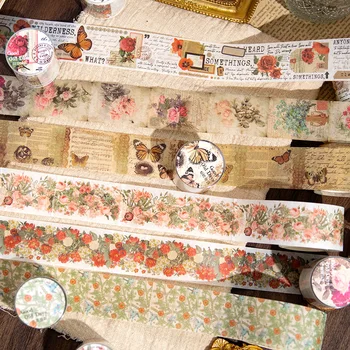 Flori Vintage Fluture Scrisoare De Mascare Bandă Washi Decorative Bandă Adezivă Retro Scrapbooking Autocolant Eticheta De Papetărie