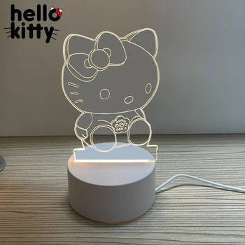 Hello Kitty 3D Acril Lampă cu Led-uri Drăguț pentru Copii Lumina de Noapte Lampă de Masă Creative Petrecerea de Ziua Decor Ziua Îndrăgostiților Lampă de Noptieră