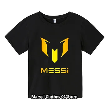 Messi Tricou Copii Baieti haine copii casual de vara cu mânecă scurtă personalizate T-shirt negru topuri pentru băieți și fete