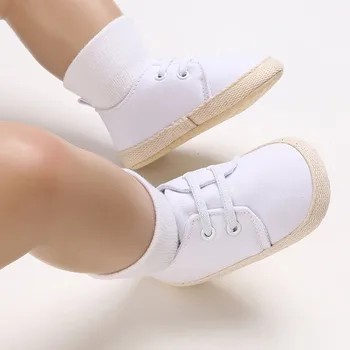 Solid Alb, Pantofi Pentru Copii Nou-Născuți Băieți Fete Pantofi De Copil Toamna Pantofi Casual Lumină Plat Unic Confortabil Prima Pietoni