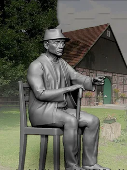 Unassambled 1/35 vechi Bătrân Așezat pe Scaun Rășină figura model în miniatură kituri Nevopsite