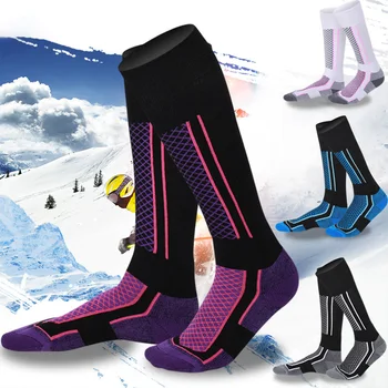 1 Pereche de Lână Termică de Schi Sosete Groase Bărbați Femei Iarna Cald Șosete de Compresie pentru Drumeții Snowboarding, Alpinism, Sporturi de Șosete