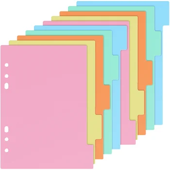 10 Buc Tab Liant Separatoare Jumătate Transparente, Multi-color de Etichete Index Liant Separatoare pentru Notebook-uri de Rechizite