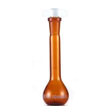 10ml Maro Laborator Sticlă Borosilicată Balon Cotat cu Dop de plastic de Birou Laboratorul de Chimie Clar Sticlărie de Aprovizionare