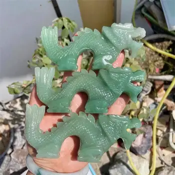 13CM Naturale Aventurin Verde Chinezesc Dragon Sculptură Animale de Energie de Vindecare Piatra Vrăjitorie Cadou de Crăciun Acasă Decor 1buc