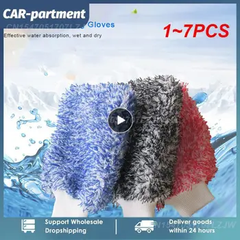 1~7PCS Automată de Spălare Moale Absorbancy Mănuși de Înaltă Densitate Ultra Moale din Microfibra Auto Detaliază Burete de Pluș Mănuși de Curățare Mașină Prosop