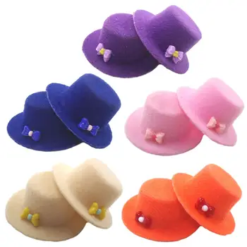 2 buc 1:12 Păpuși Mini Pălării de Top Măiestrie Drăguț Miniatură Simulare Arc Pălărie cu Arc Meserii DIY Accesorii Scena Vieții