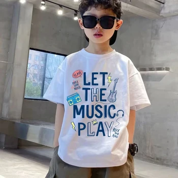 2023 Vara Haine Copii Streetwear Scrisoare De Imprimare Tricou Cu Maneci Scurte Topuri Tricouri Băieți Fete Haine Din Bumbac 100% Tricouri Copii