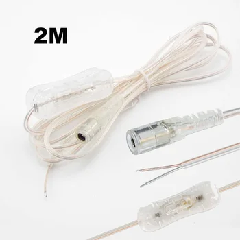 2M Linie DC 12V Cablu de sex Masculin la Feminin Cablu de Alimentare pentru 304 Lampa LED Strip Lumina Comutator On Off Buton cu 5.5x2.1mm Conector B3