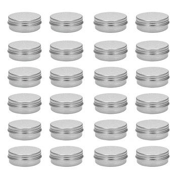 30Ml de Argint Mici de Aluminiu Rotund Balsam de Buze de vas de Depozitare Recipiente Cu Capac filetat Pentru Balsam de Buze, Cosmetice, Lumânări Sau Ceai(Pachet De 2