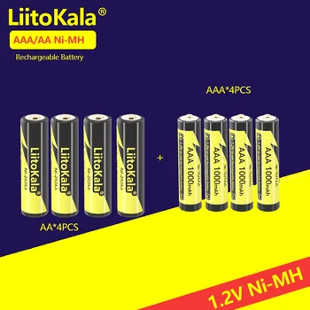 4buc LiitoKala 1.2 V AA 2600mAh AAA 1000mAh Ni-MH baterie Reîncărcabilă pentru Temperatura arma de control de la distanță jucărie mouse-ului baterii