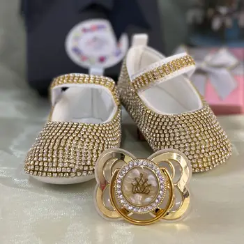 6. Dollbling Delicat De Caise Fluture Pantofi Pentru Copii Headband Set De Lux Diamant Puf Costum Rosu De Jos Fetita Botez Pantofi