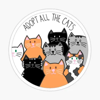Adopta Toate Pisicile Autocolant Sticker pentru Laptop Decor Dormitor Mașină de Desene animate Drăguț Artă la Modă Publice Valiza