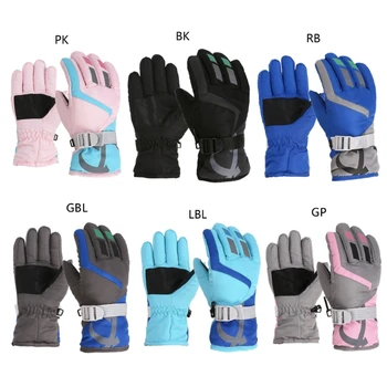 Anti-Alunecare de Zăpadă Mănuși Reglabile Curea de mână Mănuși de Cald Mănuși cu un deget în aer liber Mănuși de Schi Patinaj Esențiale pentru 3-16T Copii