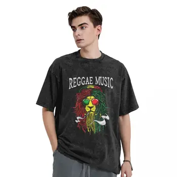 Barbati pentru Femei Tricou cu Bob Marley Spălat Tricouri Kawaii Muzica Reggae Leu Fum Vara Teuri Streetwear Model Simplu de Îmbrăcăminte