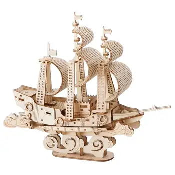 Barca de lemn Puzzle Model de Navă Construcții Ambarcațiuni Barcă cu Vele Ambarcațiuni de Lemn de Construcție Model Kit pentru Băieți Fete Ziua de nastere
