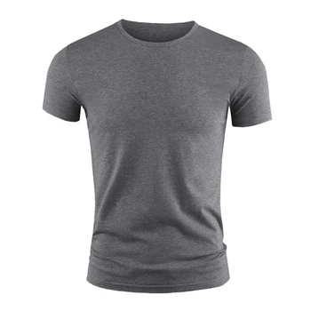 Bază de bărbați T-shirt Culoare Solidă Scurt Maneca Tee Simplu Vară Casual Sport Musculare Crew-Neck Slim Fit Topuri Tricouri Îmbrăcăminte de sex Masculin