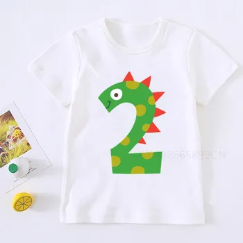 Băieții Mic Dino 1-5 Numărul de Ziua de Imprimare Tricou Copii, Băiat Ziua de naștere Petrecere Dinozaur T-shirt Băiat și Fată Cadou Tricou Cadou