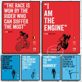 Ciclism Arta Poster Dacă Frână nu Câștigi Citat Inspirational Pictura Panza Printuri Perete Imagini Celebre Motociclisti Decor Acasă