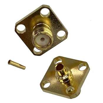 Conector SMA female jack cu 4 găuri 12,7 mm flanșă de sudură RG405 0.086