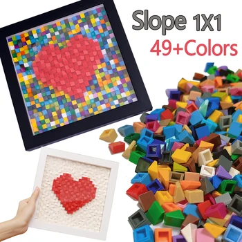 Cumpăra în vrac Panta 1x1 Pixel Art Remix Pictura 49+ Culori Bloc MOC Piese de Mozaic Cărămidă, Filtru de Dragoste Jucării 54200 2600pcs/Lot