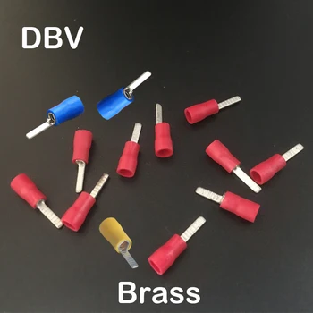 DBV5.5-18 DBV8-14 Albastru Rosu Galben Verde Negru Alamă Pre-Izolate Chip în formă de Lamă Plat Papuc de Cablu Conector cu Sertizare Terminale