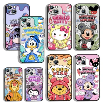 Disney Anime Drăguț Pentru Apple iPhone 15 14 13 12 Mini 11 XS XR X 8 7 Pro Max Plus Moale din Silicon Negru Caz de Telefon