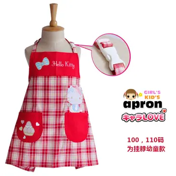 Drăguț Japoneză Hello Kitty Copii Șorț De Gătit De Copt Copii Pictura Copilul Șorțuleț Avental De Tradițională Delantal Cocina
