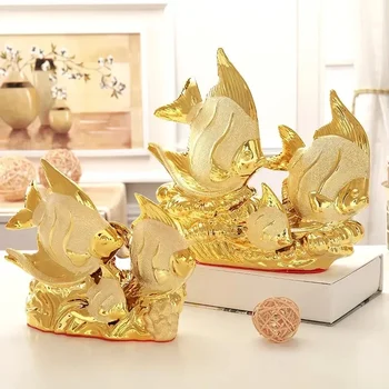 Europene Decor Nunta Meserii Ceramice Creative De Decorare Camera De Artizanat Pește De Aur Figurine De Portelan Decoratiuni