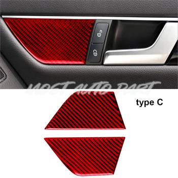 Fibra de Carbon Interior Portiera Seat Butonul Capacului Garnitura Pentru Mercedes-Benz C Class W204 2007-2013 2 buc （2 Culoare） Stil C