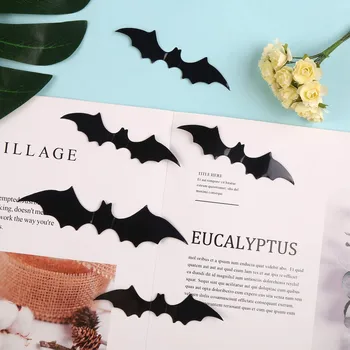 Halloween 3d Lilieci Decor Plastic Bat Autocolante de Perete Pentru Casa Fereastră Decor Semn de Curte în aer liber Gazon Consumabile Partid Decor