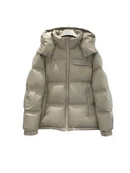 Jos jacheta cu gluga scurt vrac forma de buzunar dublu design cald și confortabil 2023 iarna noi 1227