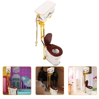 Jucarii Casa Mini-Toaleta In Miniatura Papusi Accesorii Mobilier Model Ceramice Toalete Copil