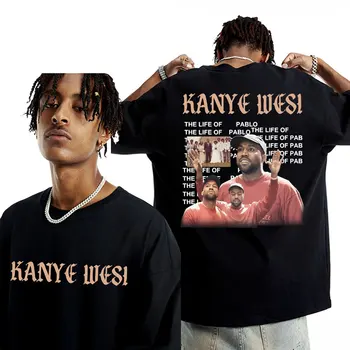 Kanye West Tricou VIATA LUI PABLO Album de Muzică Tricouri Barbati pentru Femei Vintage Hip-Hop cu Maneci Scurte T-shirt Streetwear Topuri