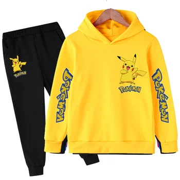 Kawaii Pokemon Hanorac Set Haine Copii Fete De Moda De Îmbrăcăminte Baieti Pulover De Toamnă Caldă Pikachu Jachete Copii Topuri