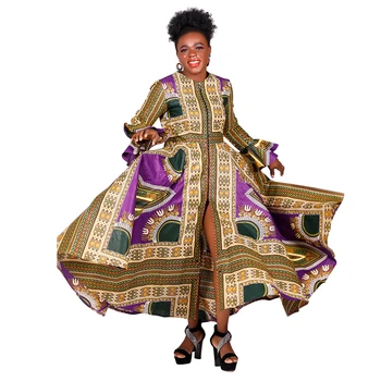 L Dimensiune African Print Rochie cu Maneci Lungi Elegante Rochie Maxi Femei pentru Petrecerea de Nunta Halat Africaine Dashiki Pour Femme WY8812