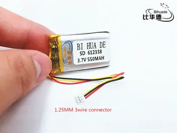 li-po si Li-polimer MODEL 612338 602338 550mah 3,7 V litiu-polimer baterie MP3 MP4 GPS Cu conector