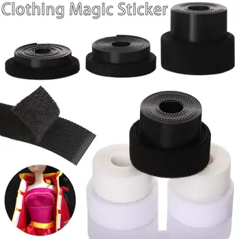Mai nou DIY Accesorii de Îmbrăcăminte Negru/Alb Magic Casete Autocolant Haine de Fixare Bandă Papusa de Cusut Autocolante Pastă Curea