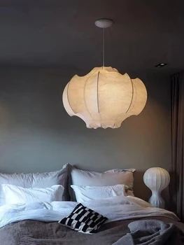 Manual Dormitor mătase candelabru franceză retro Wabi-sabi camera de zi sala de mese crema stil de Mătase lampi