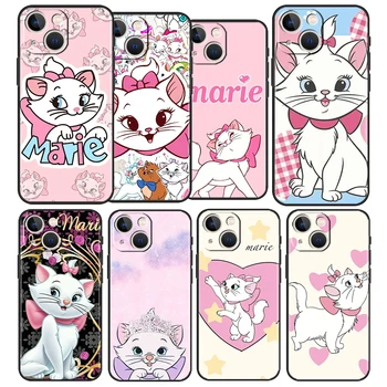 Marie Pisica Drăguț Anime Pentru Apple iPhone 14 13 12 11 Pro Max Mini XS Max X XR 7 8 Plus 5S Silicon Negru Telefon Moale Caz Coque Capa