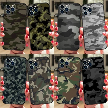 Militar, Armata, Camuflaj Caz Pentru iPhone 15 13 14 Pro 12 11 14 Pro Max 7 8 Plus XR XS Max X 12 13 Mini SE2 Acoperi Shell