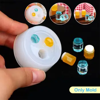Mini Mucegai 1:12 casă de Păpuși în Miniatură Băutură Poate Oală de Miere Sticla de Bautura DIY Mucegai Silicon Papusa Casa Decor Acasă(Numai Mucegai)