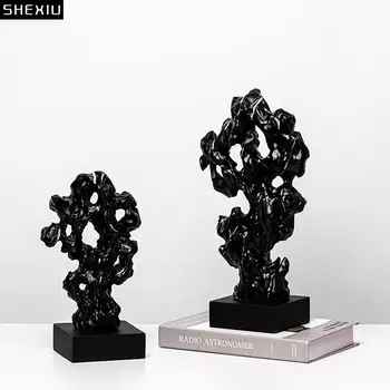 Minimalist Rășină Coral Gol Ambarcațiuni Sculptura Ornamente Birou Taihu Stânci De Piatră Statuia Living Decor Modern Decor Acasă