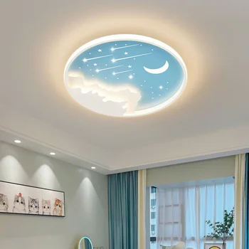 Modern, Simplu, Cald Lampă de Tavan pentru camere Copii Dormitor Romantic Desene animate Luna Stea Acasă Decoracion de Iluminat cu Design Rotund corp de Iluminat