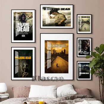 Mort de Mers pe jos Zombie Groază Seriale TV Printuri Poster Film Clasic Panza Pictura Perete Imagine Video Sala de Cinema Decor Acasă