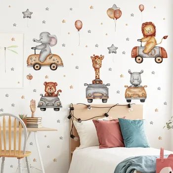 Mână-pictat Desene animate Animale Auto Autocolante de Perete Camera Copilului Camera Copiilor Dormitor Autocolante autoadezive Autocolante Decor Acasă