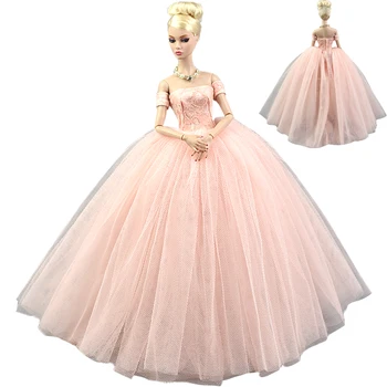 NK Set 1 30CM Printesa Nobil Roz Rochie de Nunta de Moda Fusta Petrecere Haine Pentru Barbie Papusa Accesorii Fata de Copil Cadou Jucărie